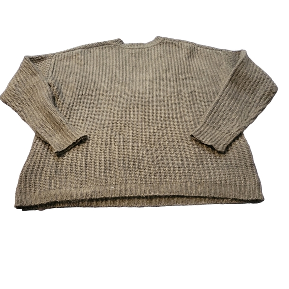 Pink Clover Wrap Front Sweater Taupe Womens Medium - Picture 16 of 16